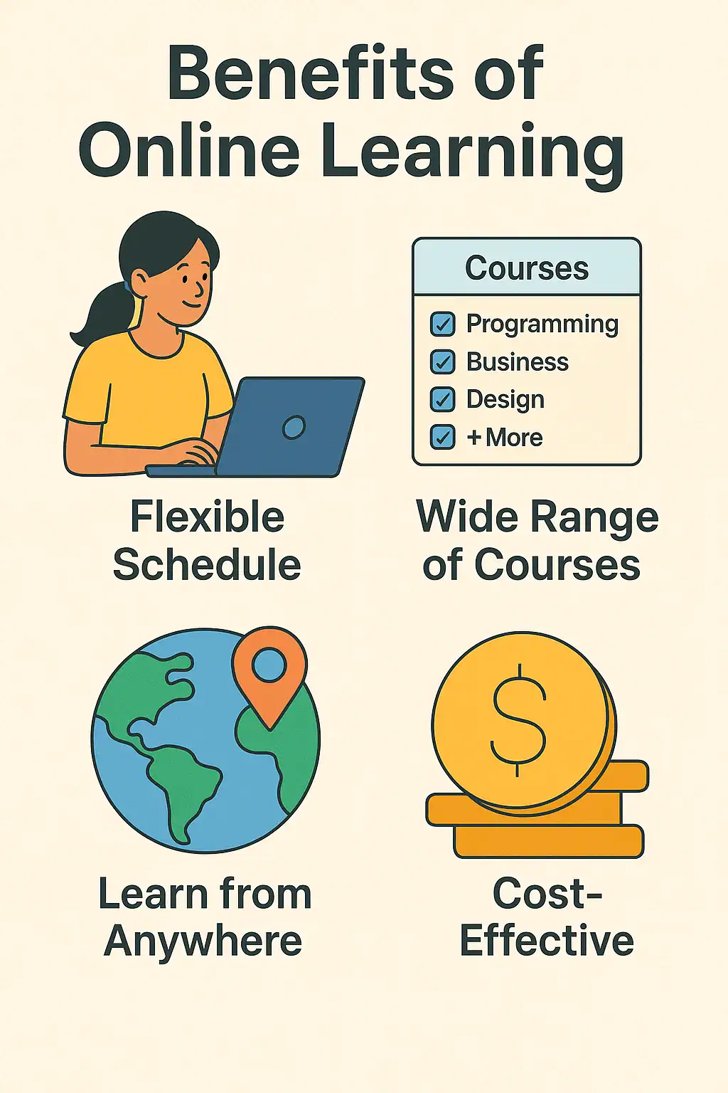 Finish Online Course and Earn Certificate – Illustration Student holding a digital course certificate while celebrating with confetti and learning platform logos in background