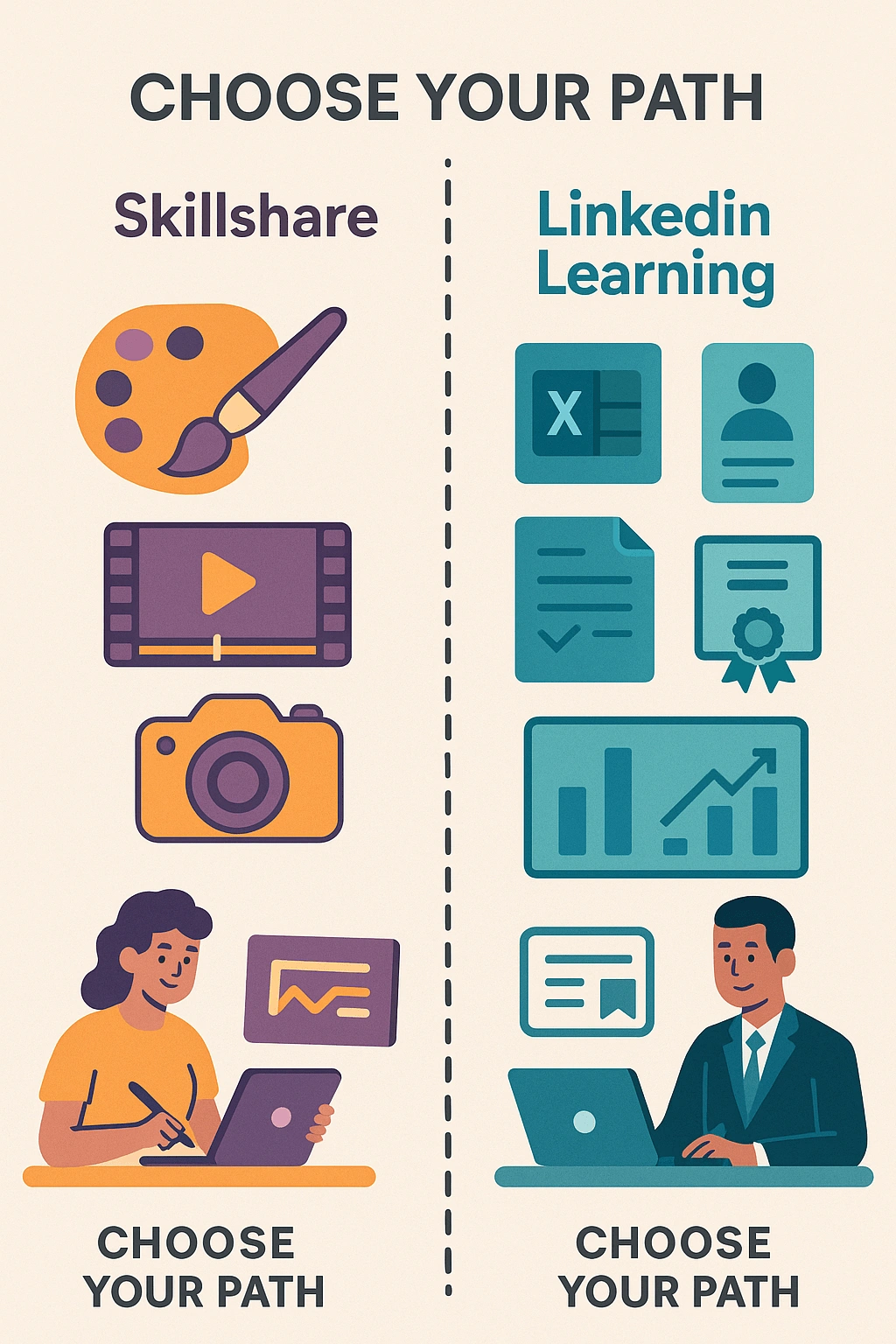 Skillshare vs LinkedIn Learning Creative vs Career Paths Skillshare vs LinkedIn Learning Creative vs Career Paths
